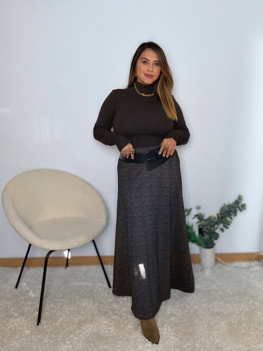 Falda larga de poliéster