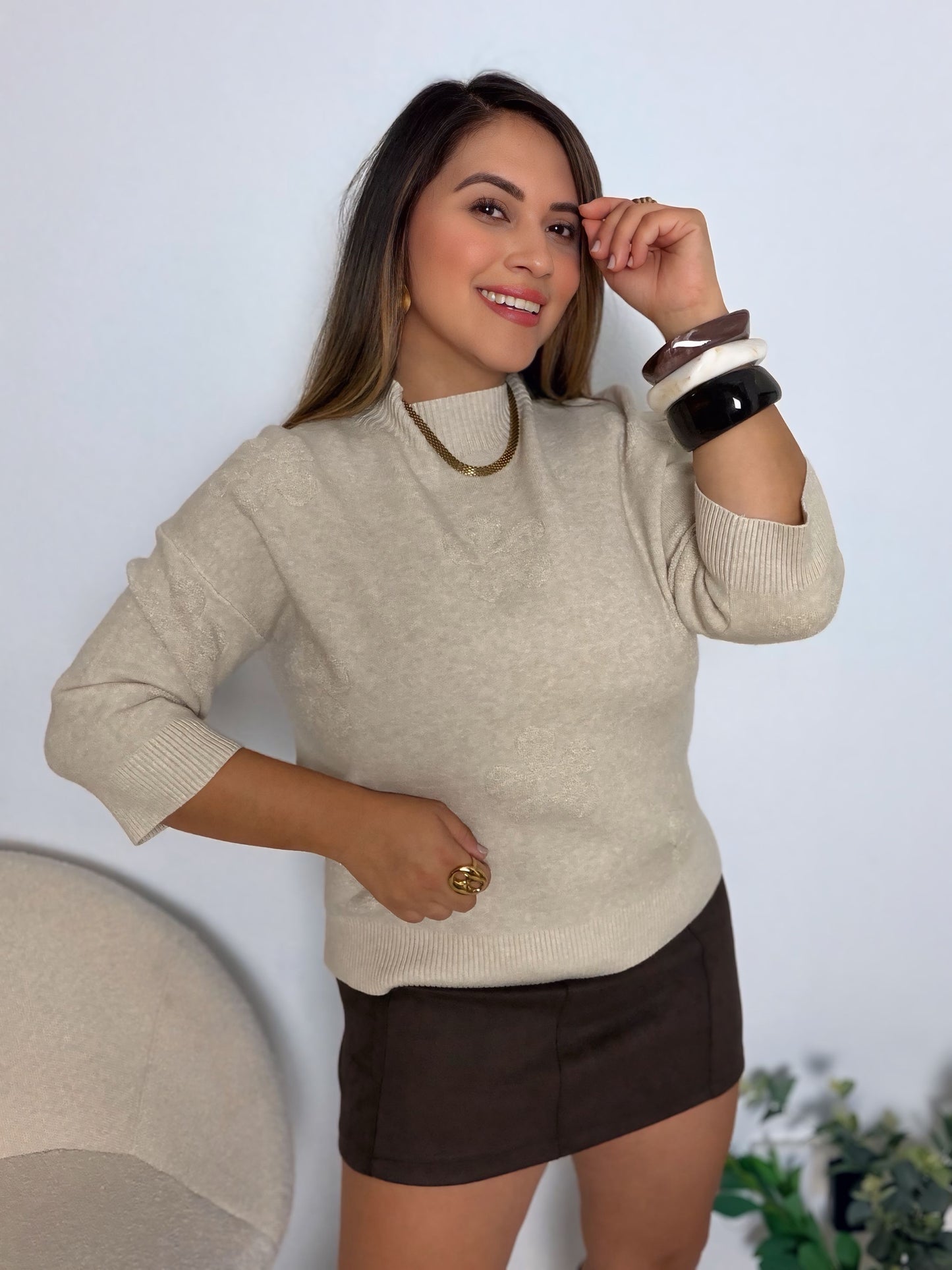 Jersey cuello alto básico