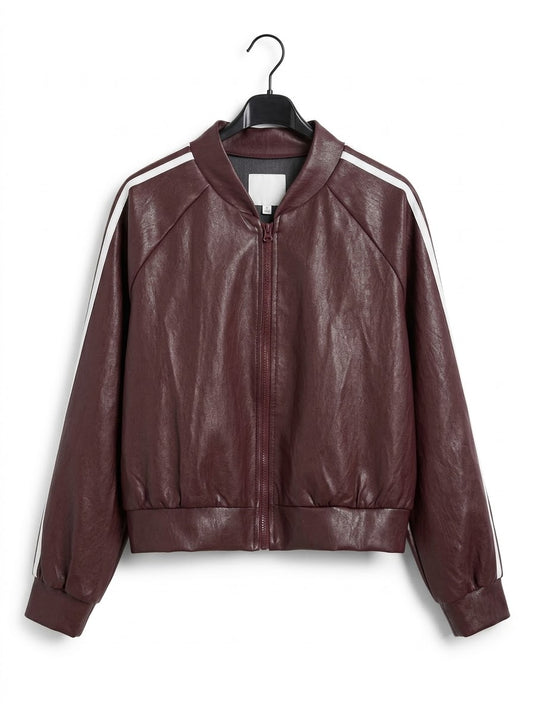 Chaqueta Bomber Polipiel Sporty Chic Granate