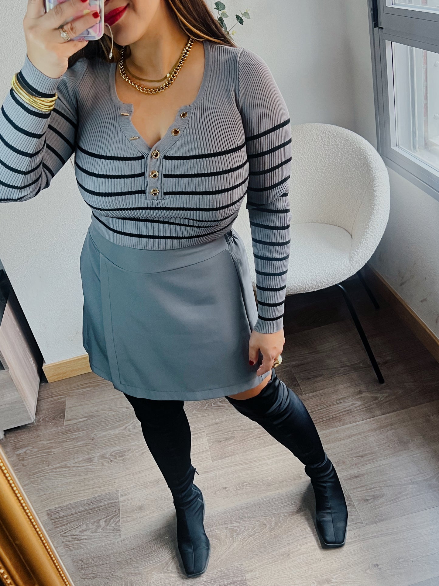 Jerseys ajustado gris