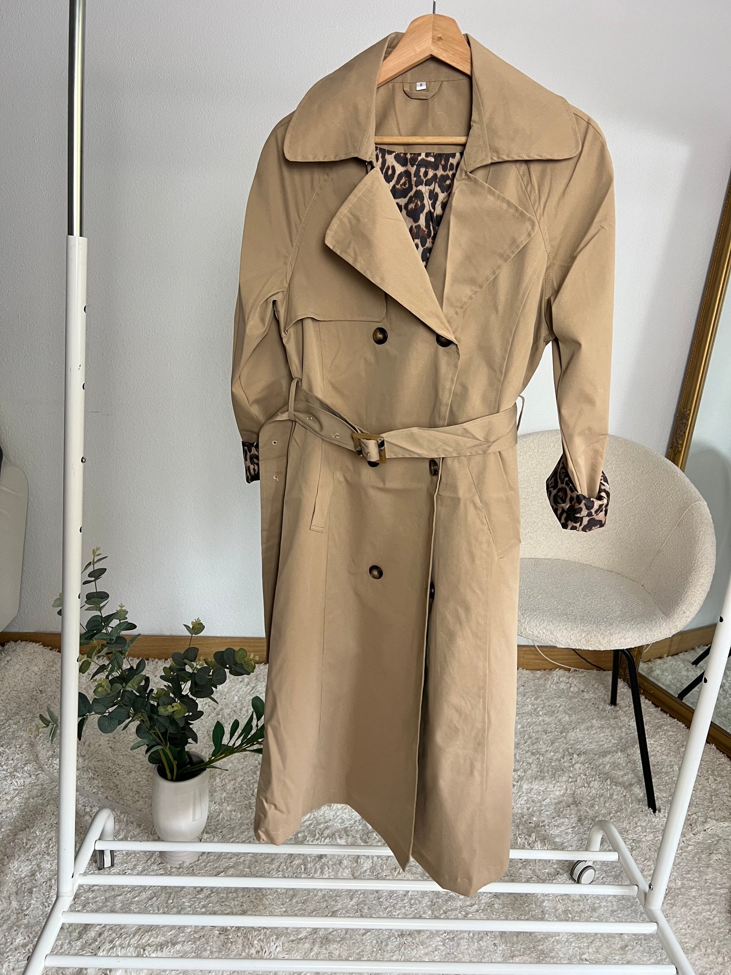 Gabardina larga beige