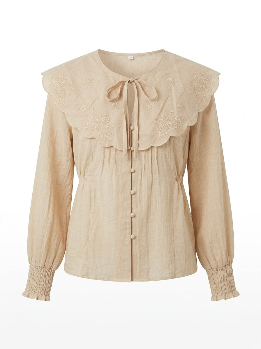 Blusa Bordada beige