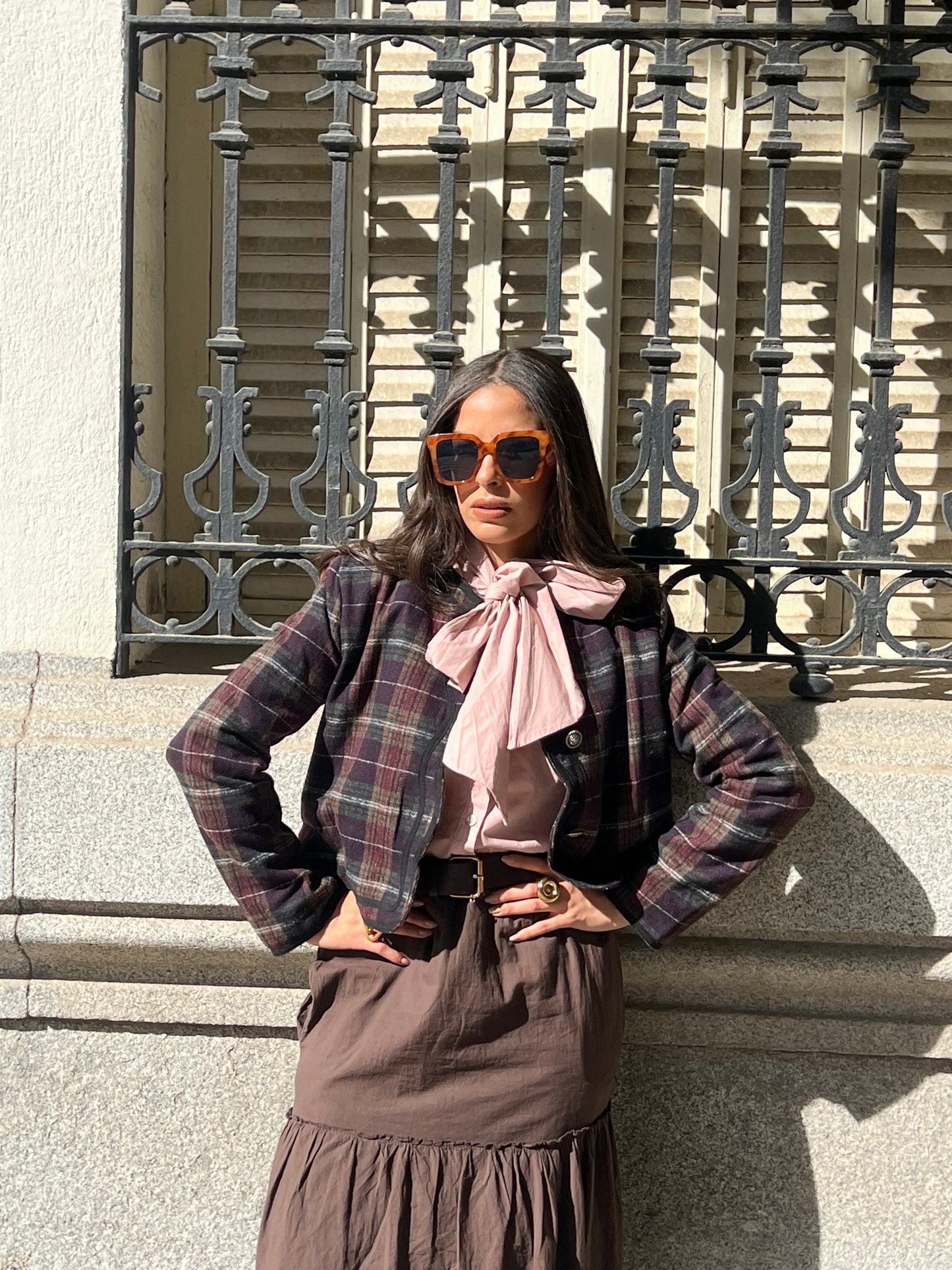 Chaqueta Escocia Cuadros Burdeos