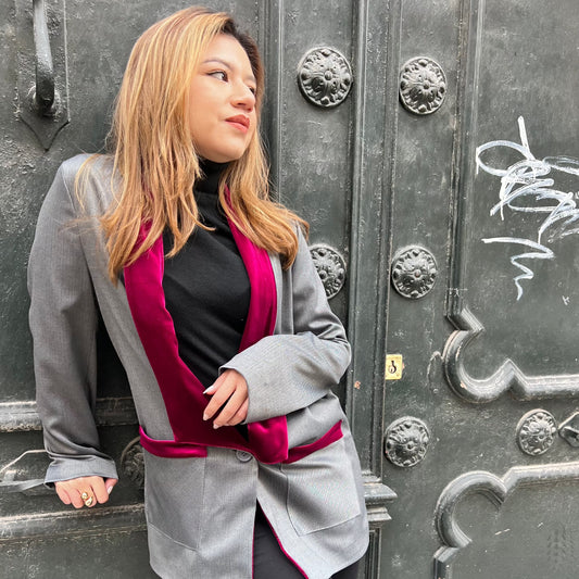 Chaqueta Blazer Solapa Terciopelo