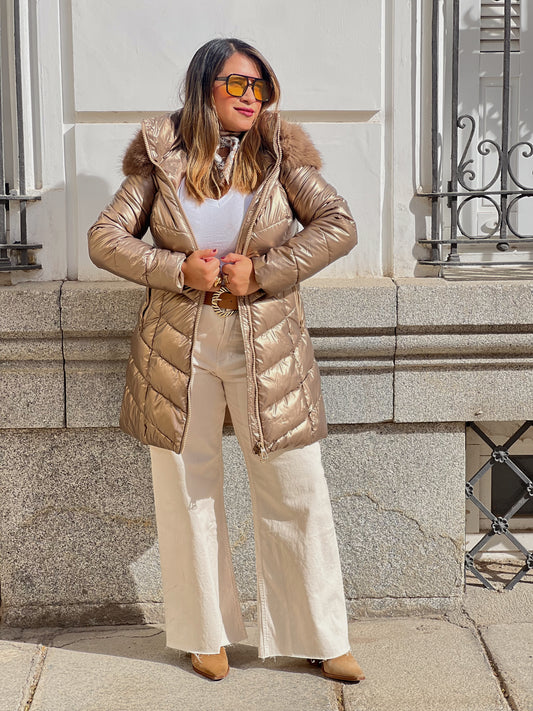 Abrigo acolchado con capucha