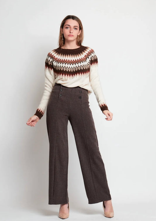 Pantalón Sastre Marrón Chocolate