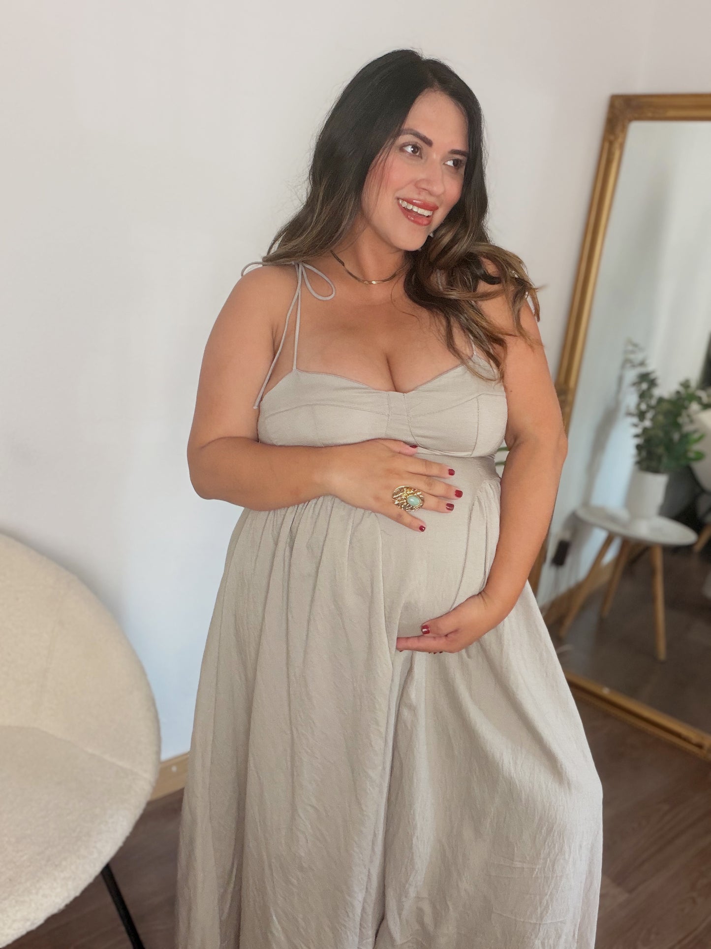 Vestido midi tipo corsé