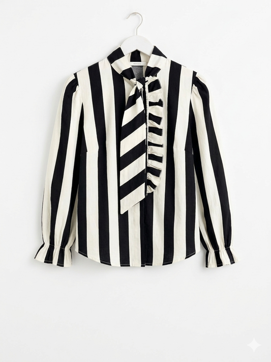 Blusa de Rayas con lazada
