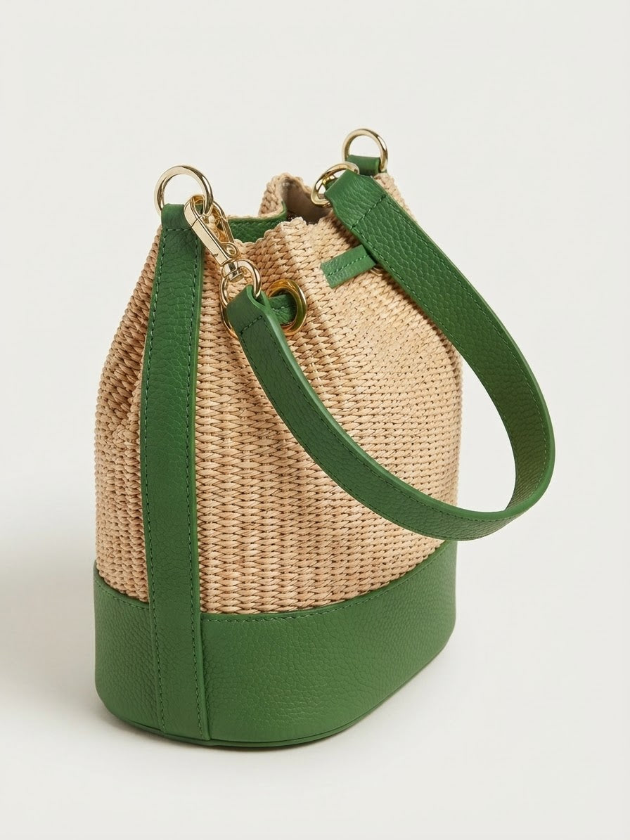 Bolso de Rafia y Piel
