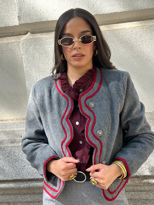 Chaqueta Viena Gris Burdeos
