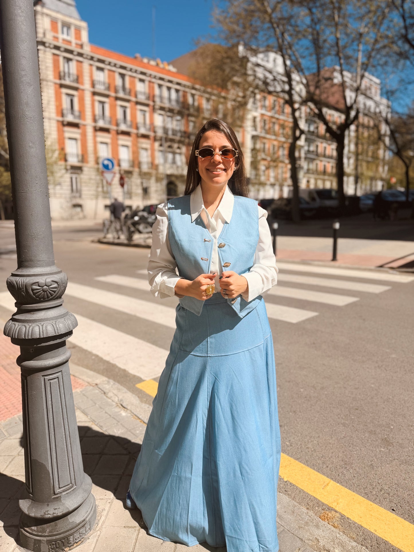 Falda demin Azul