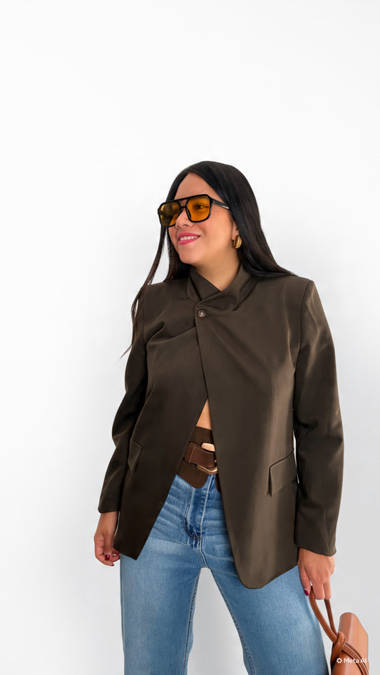 Blazer cruzado chocolate