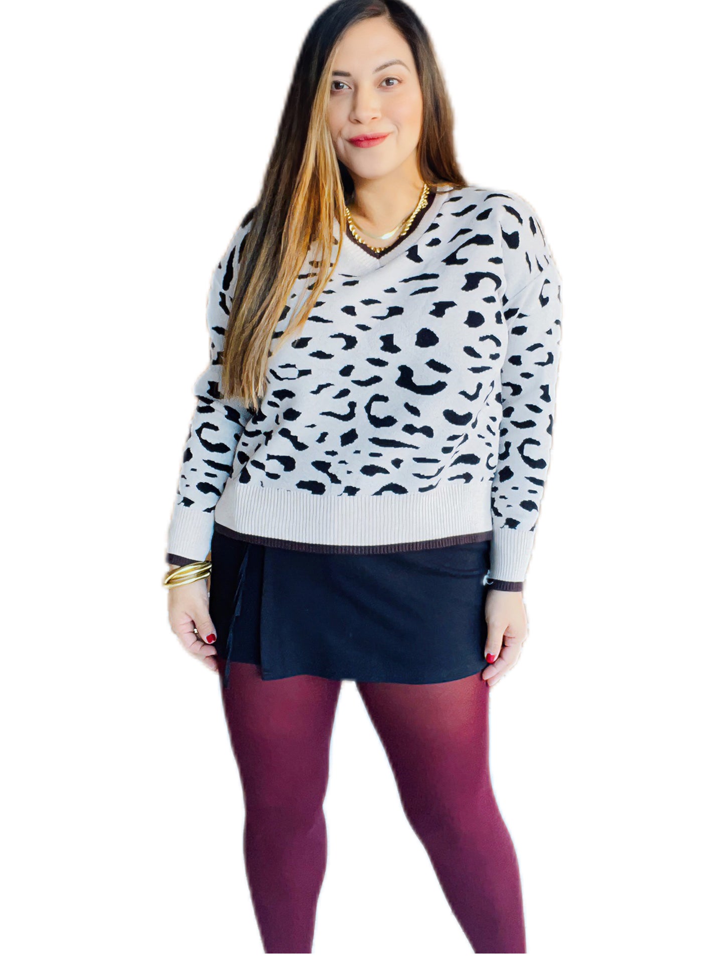 Jersey de punto estampado leopardo