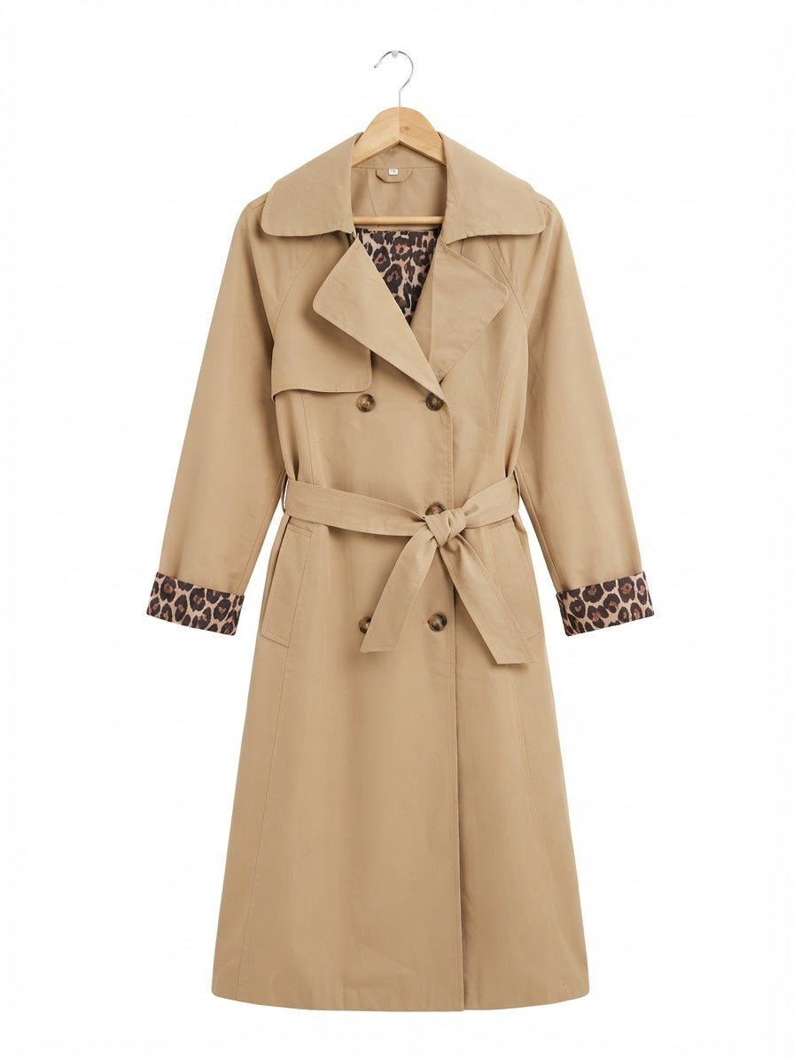 Gabardina larga beige
