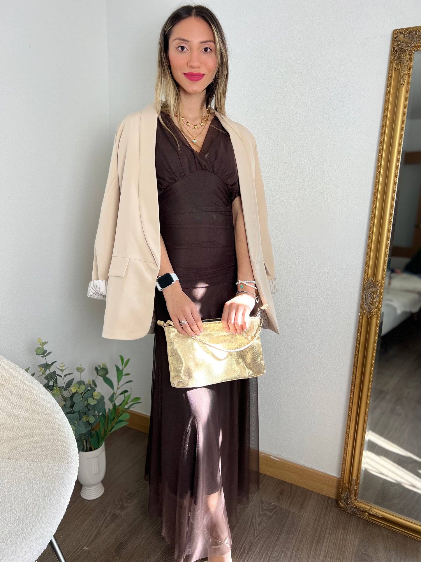 Vestido Marrón tul