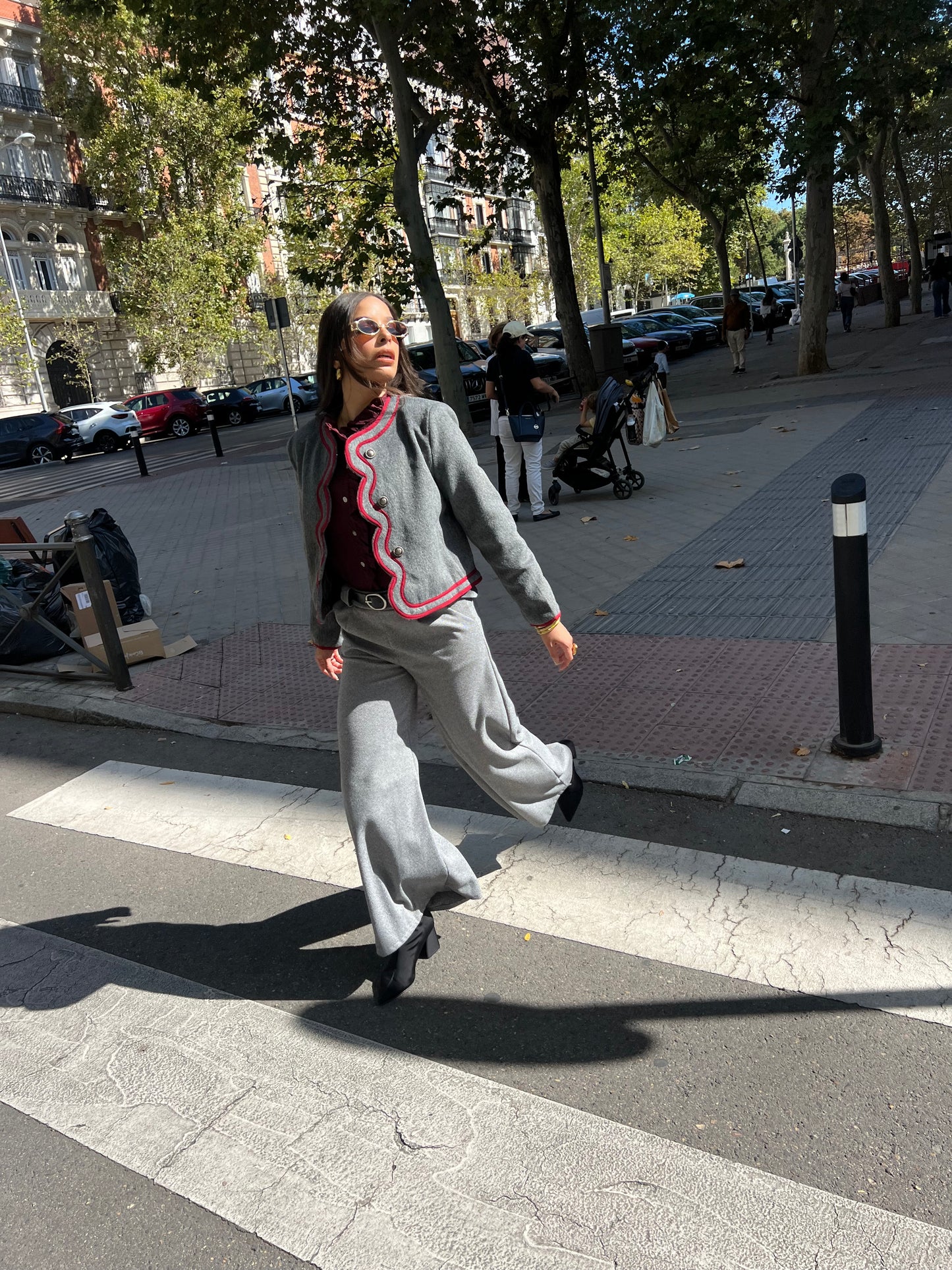 Chaqueta Viena Gris Burdeos
