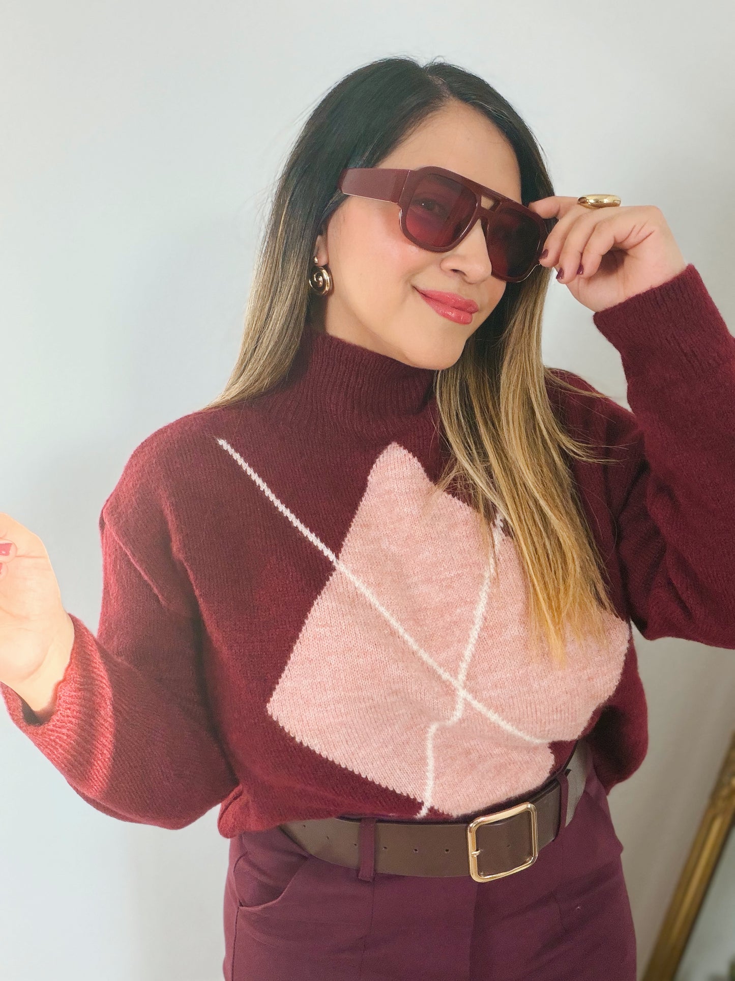 Jersey Rombo Burdeos