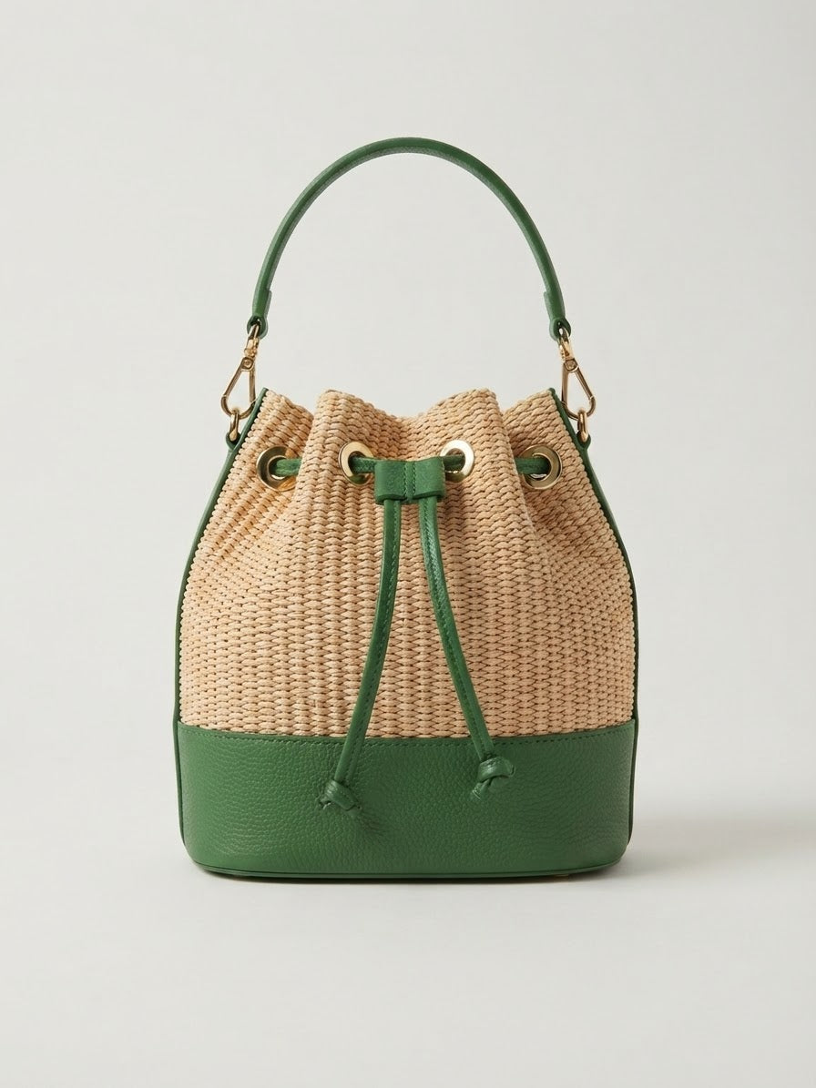Bolso de Rafia y Piel