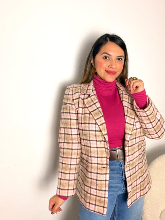 Blazer cuadros Rosa