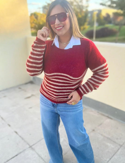 Jersey Rayas burdeos