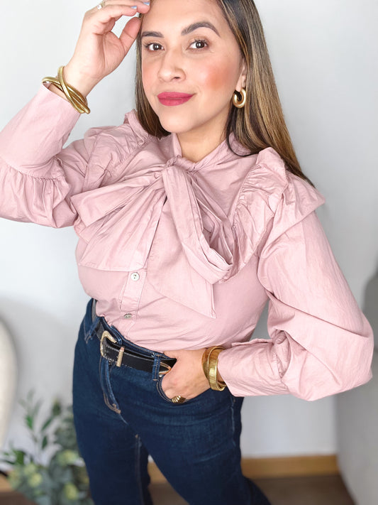 Camisa lazo rosa