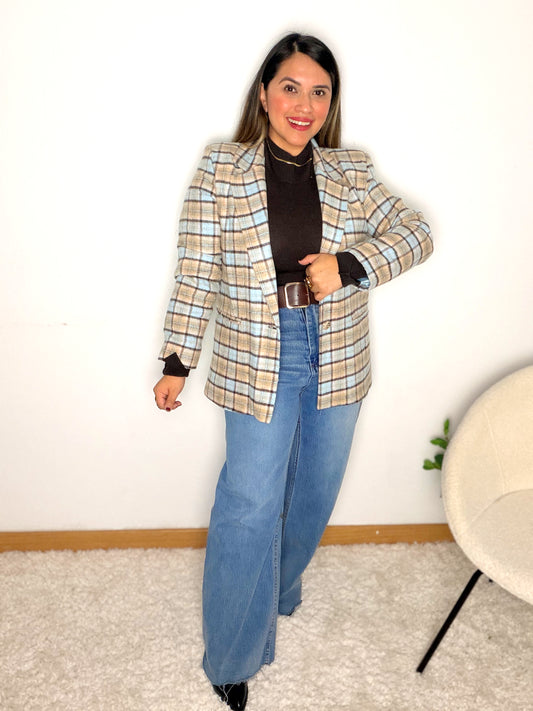 Blazer Cuadros azul