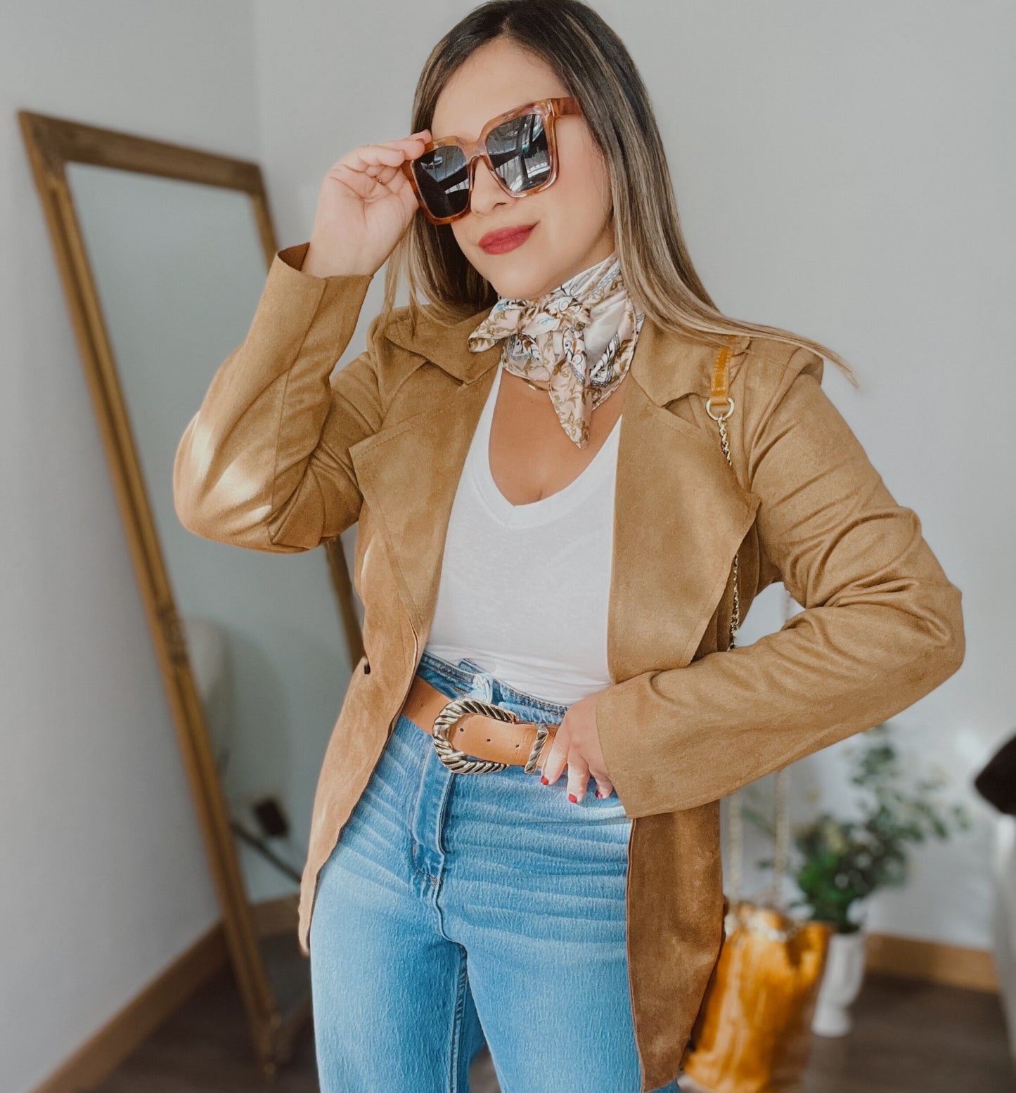 Chaqueta de antelina