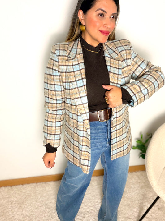 Blazer Cuadros azul