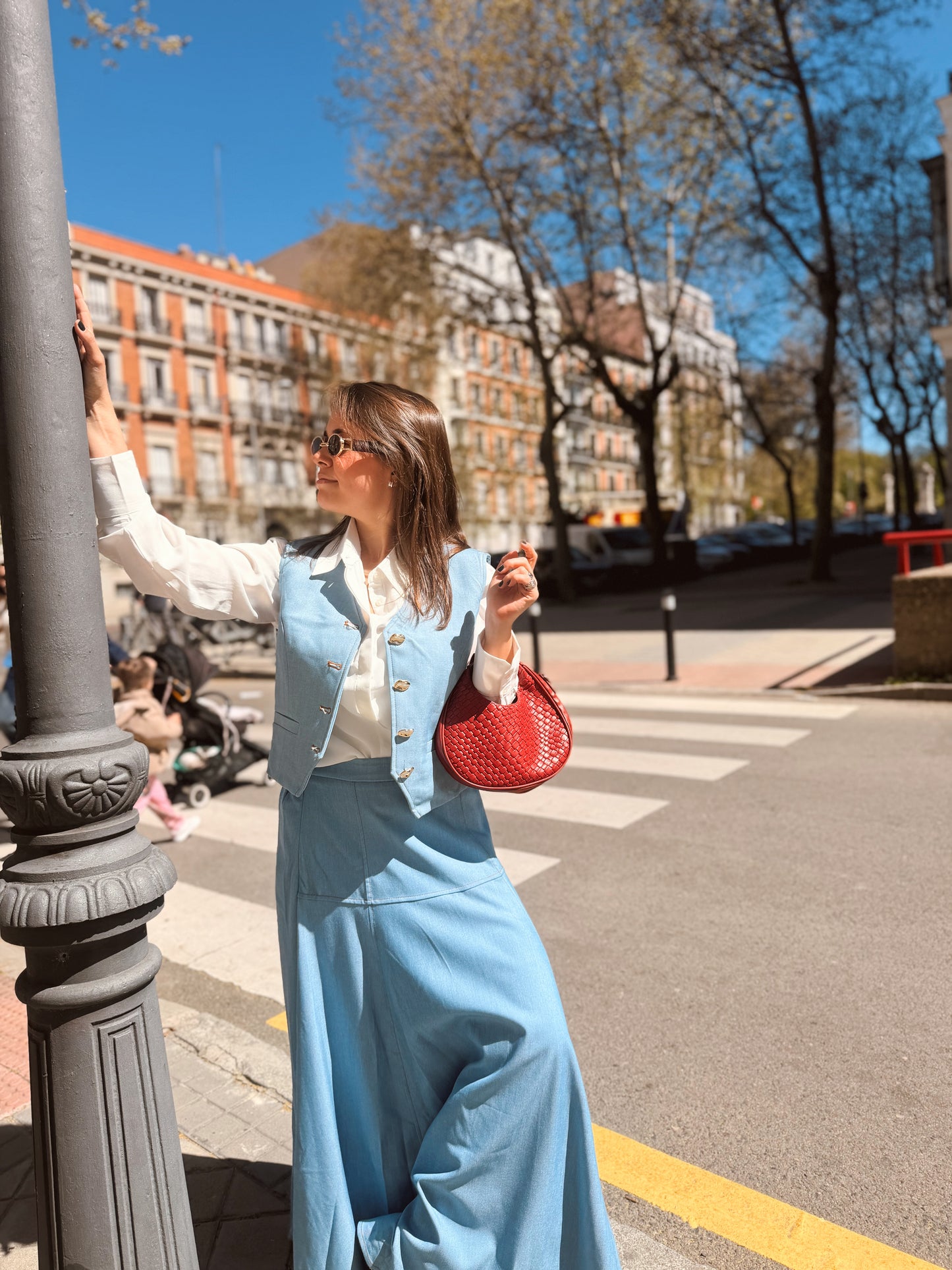 Falda demin Azul