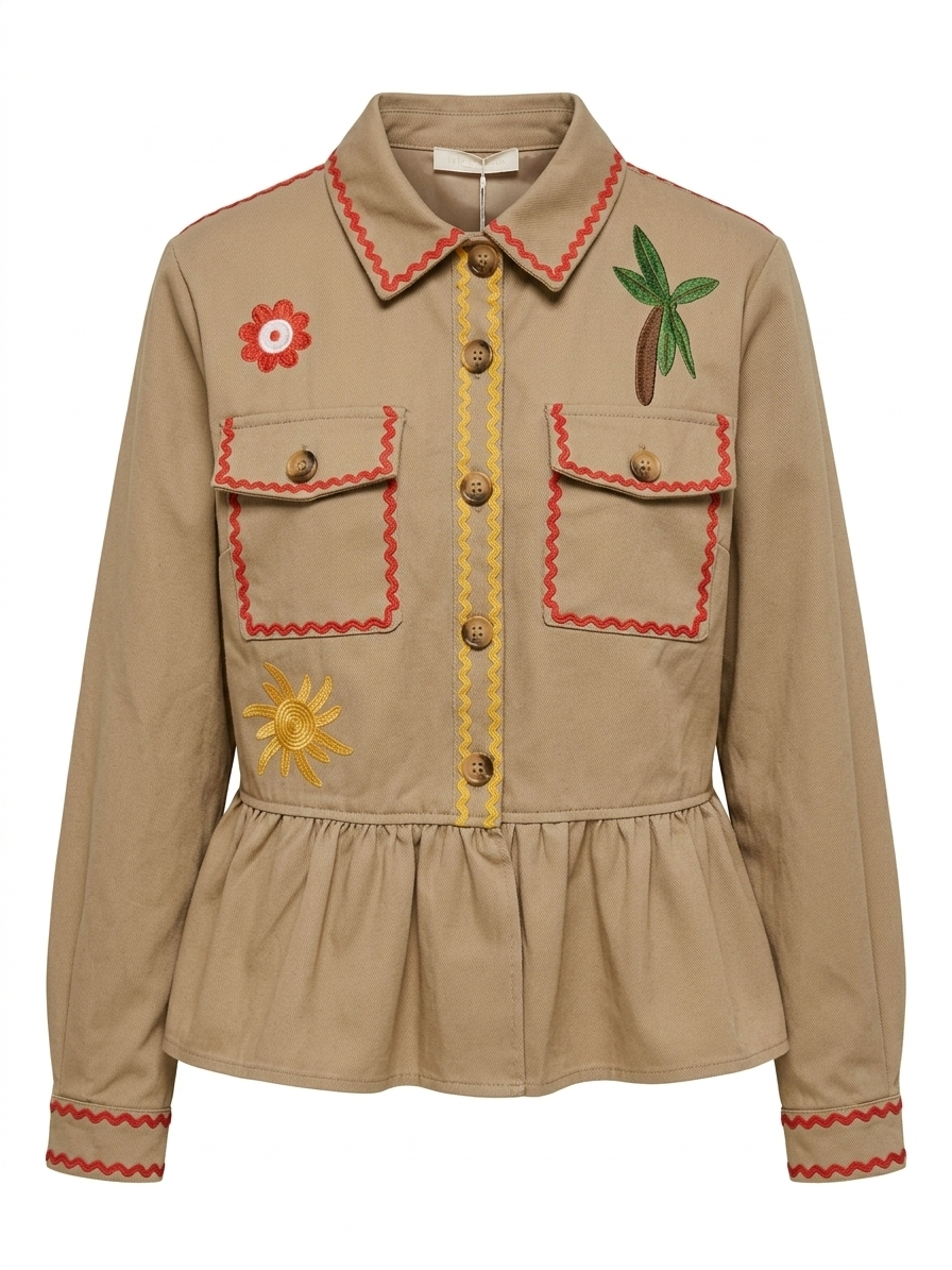 Chaqueta bordada estilo safari