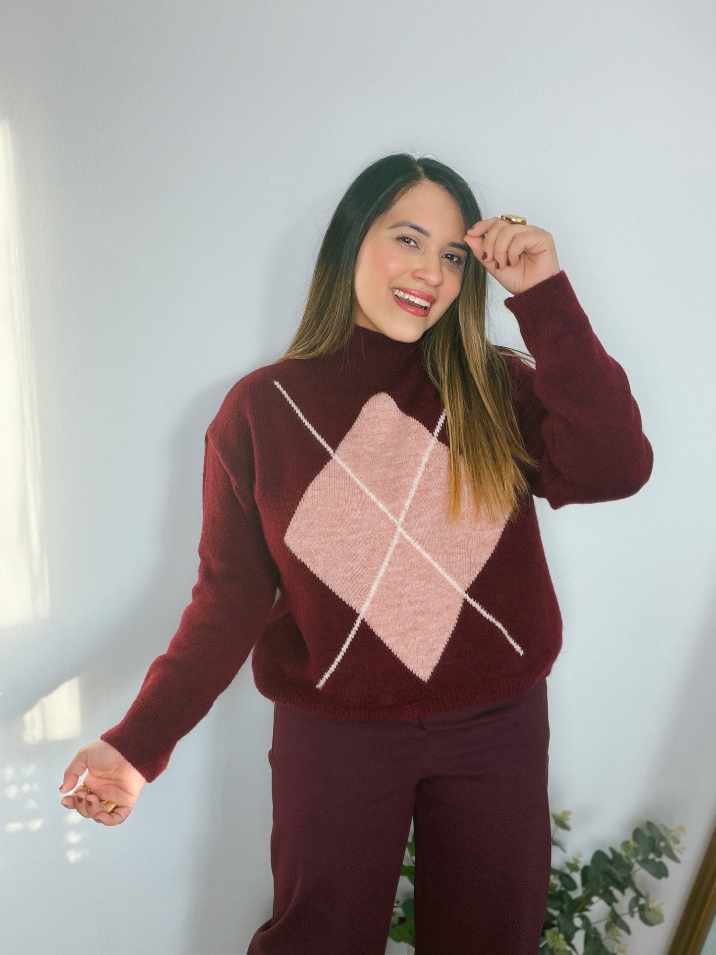 Jersey Rombo Burdeos