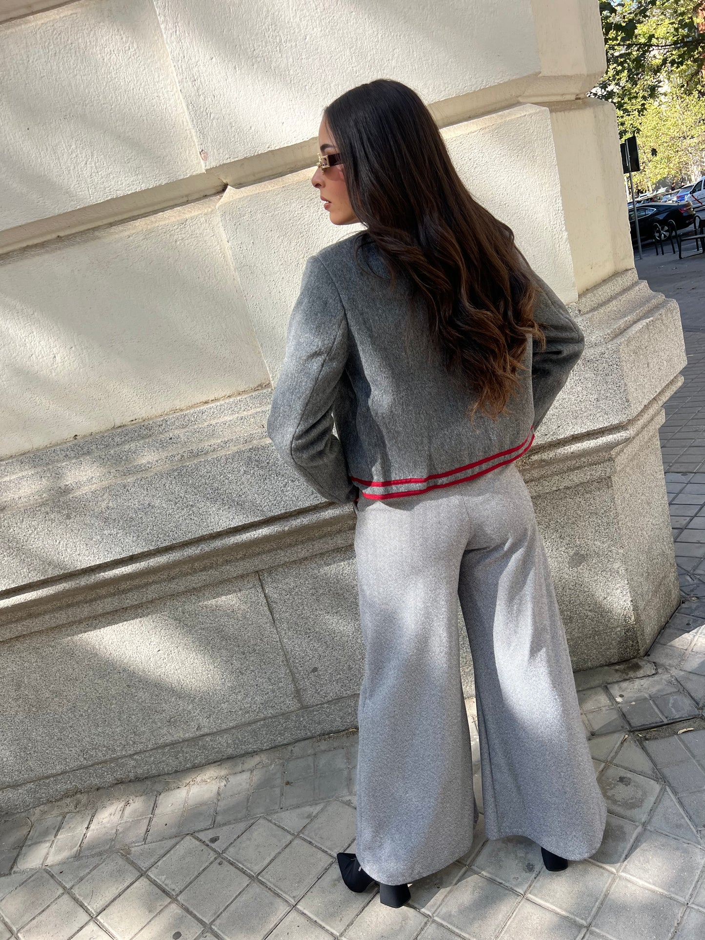 Chaqueta Viena Gris Burdeos