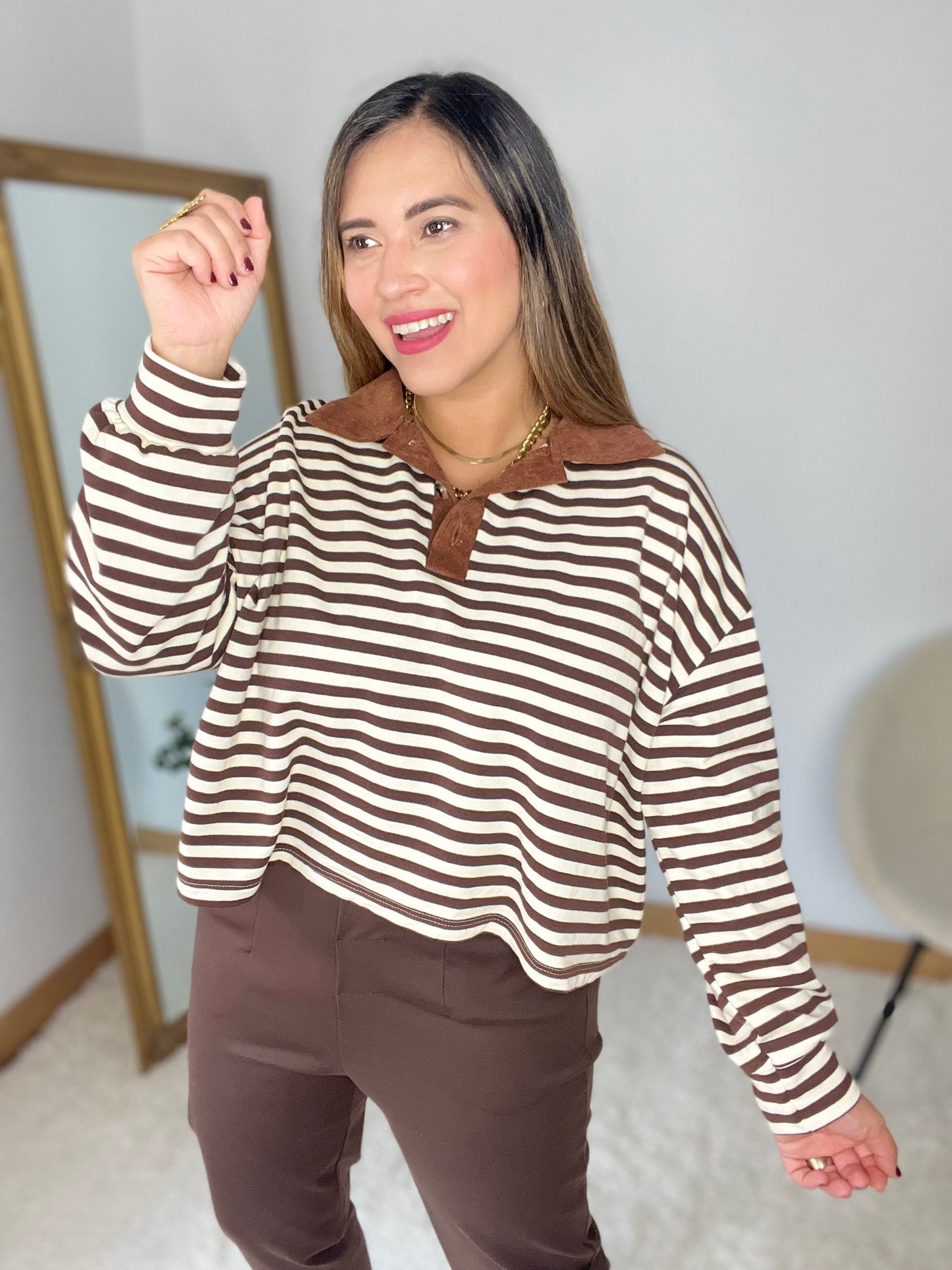 Jersey Rayas Caramelo