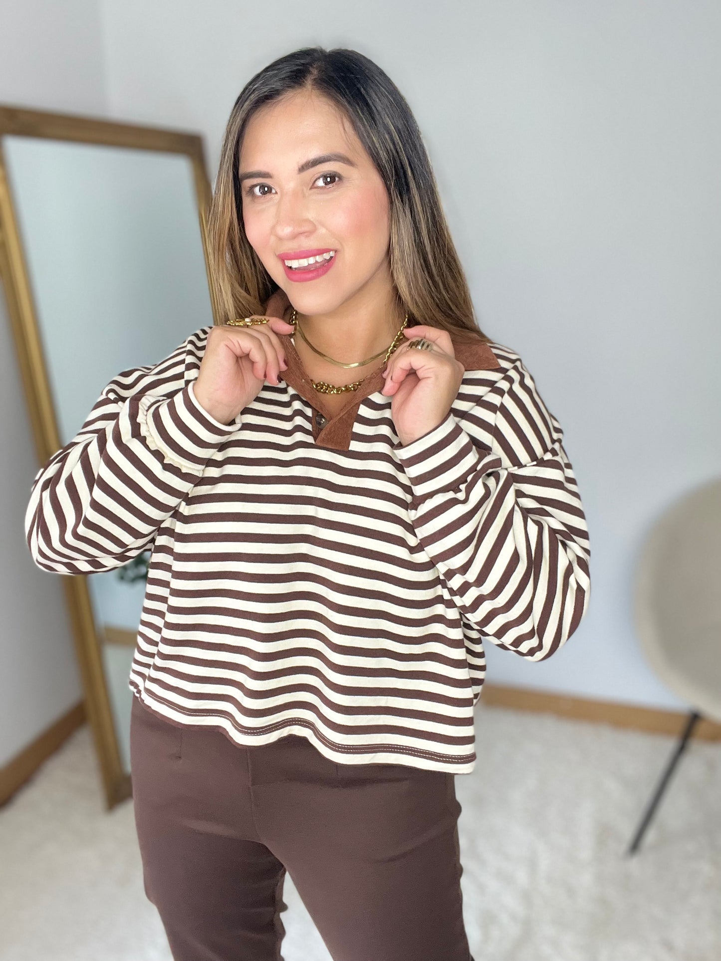 Jersey Rayas Caramelo