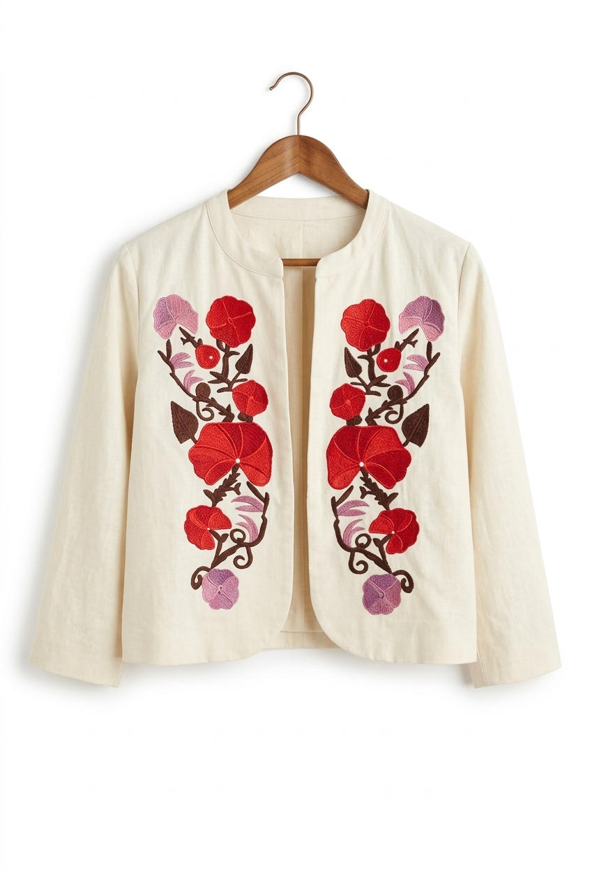 Chaqueta Flor Rojo