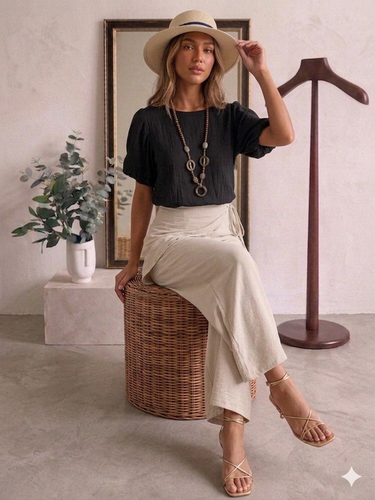 Pantalón Bandana Beige