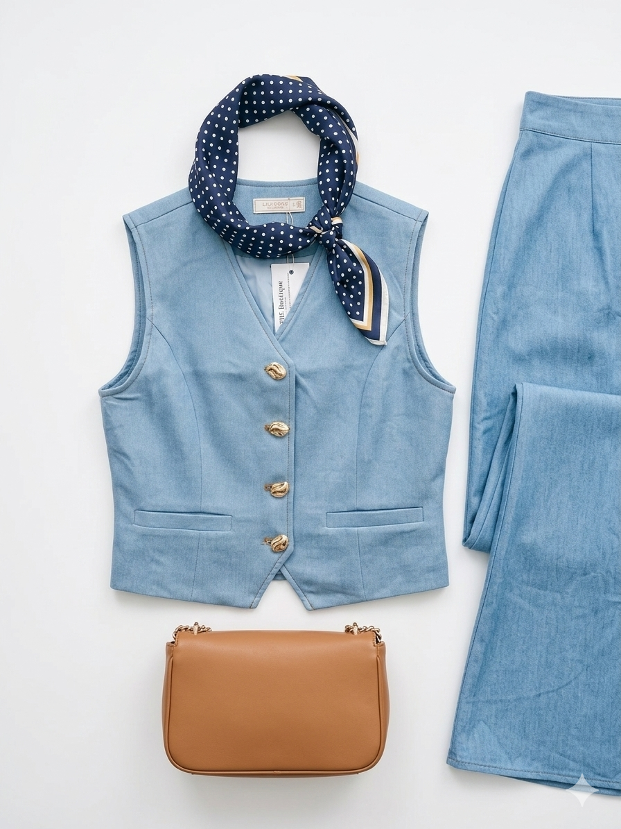 Chaleco Demin Azul