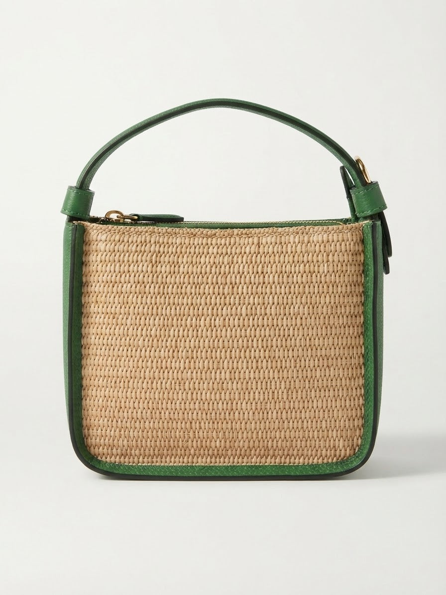 Bolso de Mano de piel verde