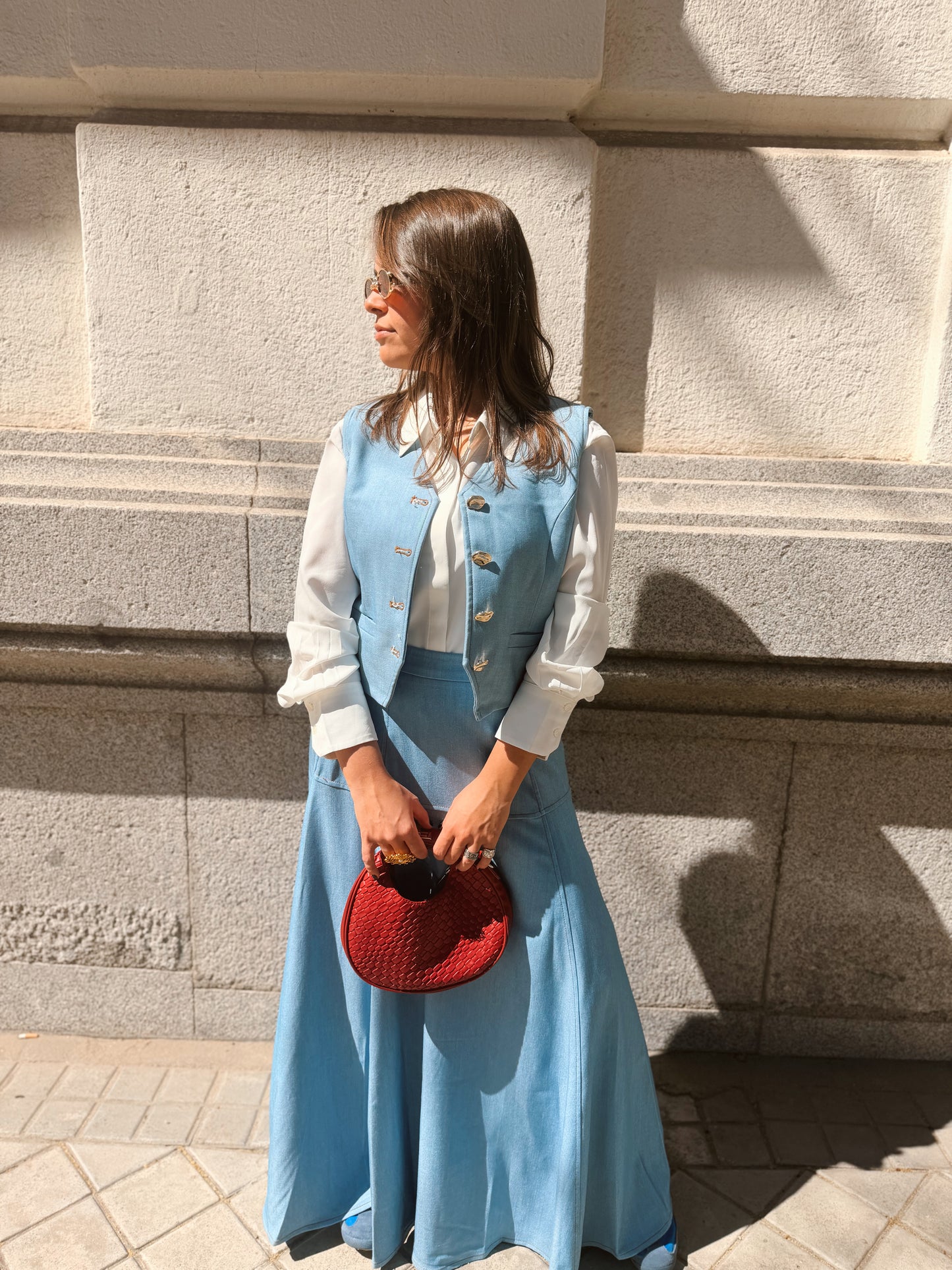 Falda demin Azul