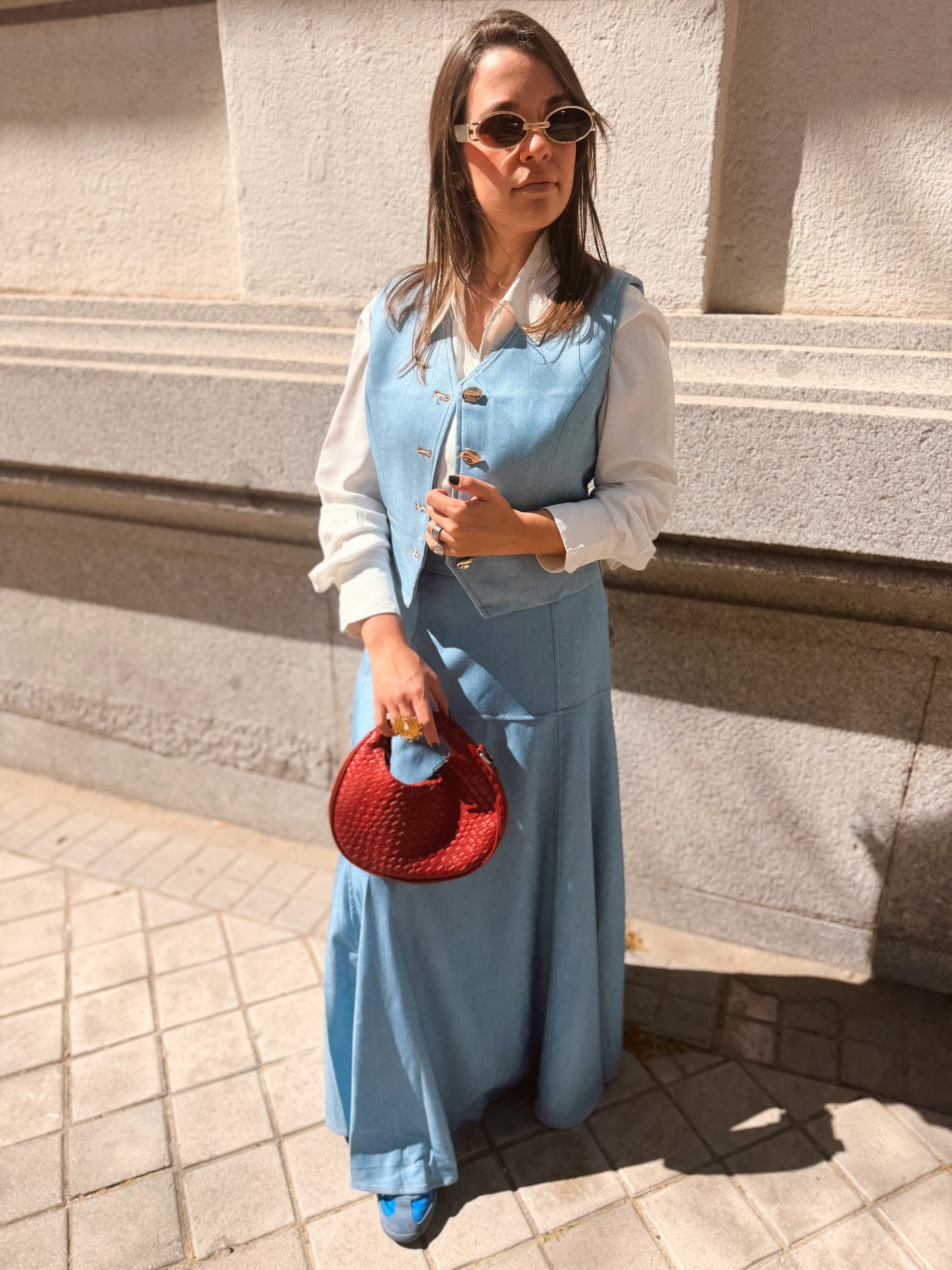 Falda demin Azul