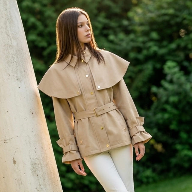 Gabardina capa Beige