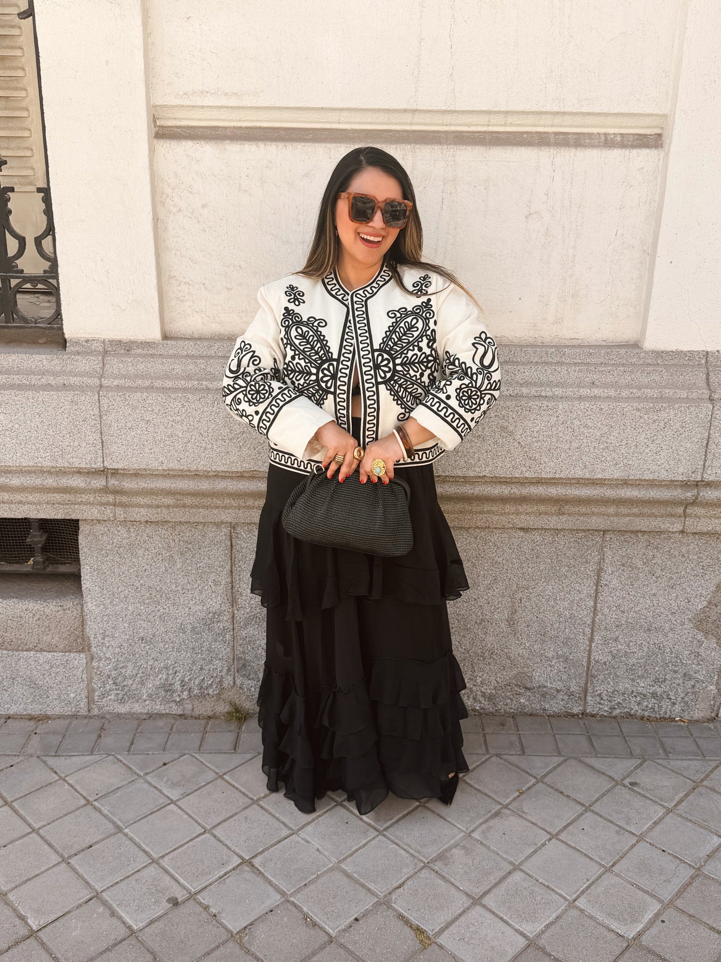 Falda volantes Negra