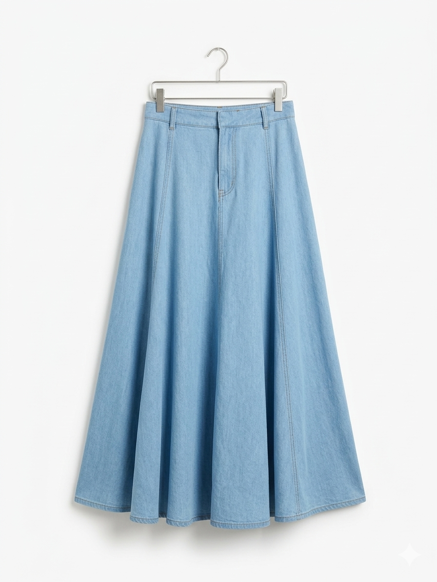 Falda demin Azul