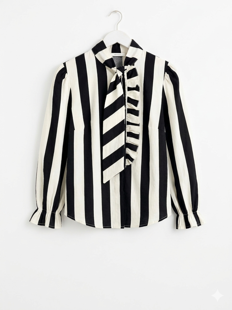 Blusa de Rayas con lazada