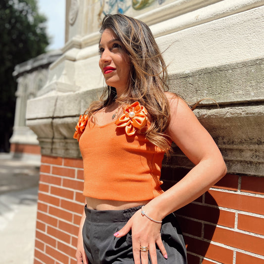 Top Detalle en Mangas Flor