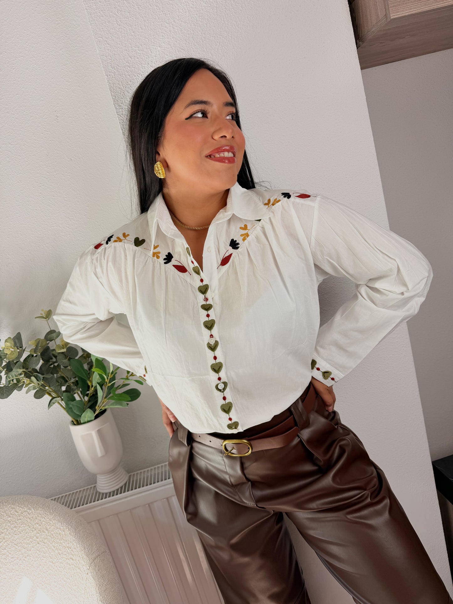 camisa Fiorela Blanca